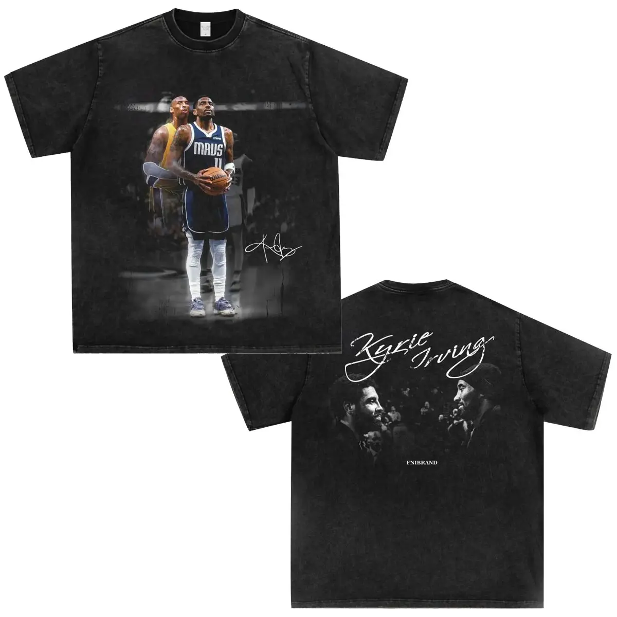 

Мужская уличная свободная футболка из чистого хлопка с принтом American Irvin Mamba Spirit, универсальная потертая футболка с круглым вырезом и короткими рукавами