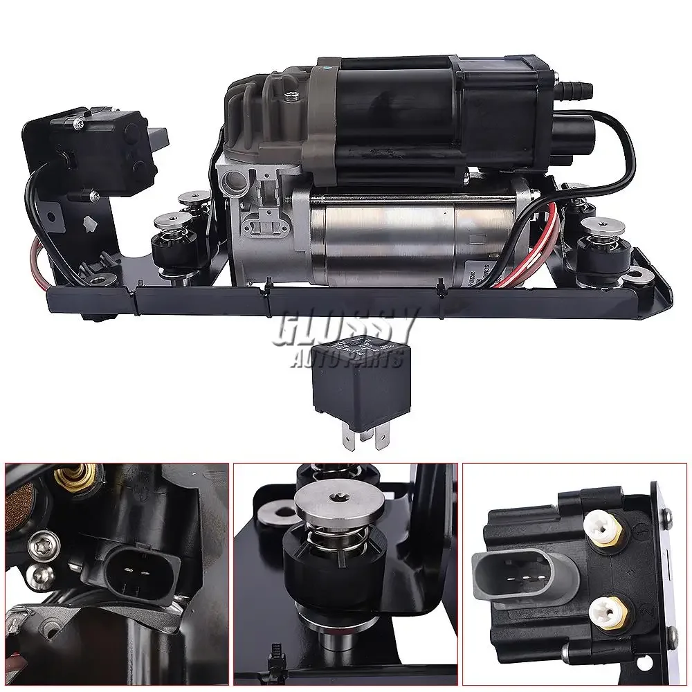 AP03 مضخة ضاغط التعليق الهوائي + كتلة صمام + قوس + مرحل لسيارات BMW 5 7 Series F07 GT F11 F01 F02 F04 520d 530d 535i 750i