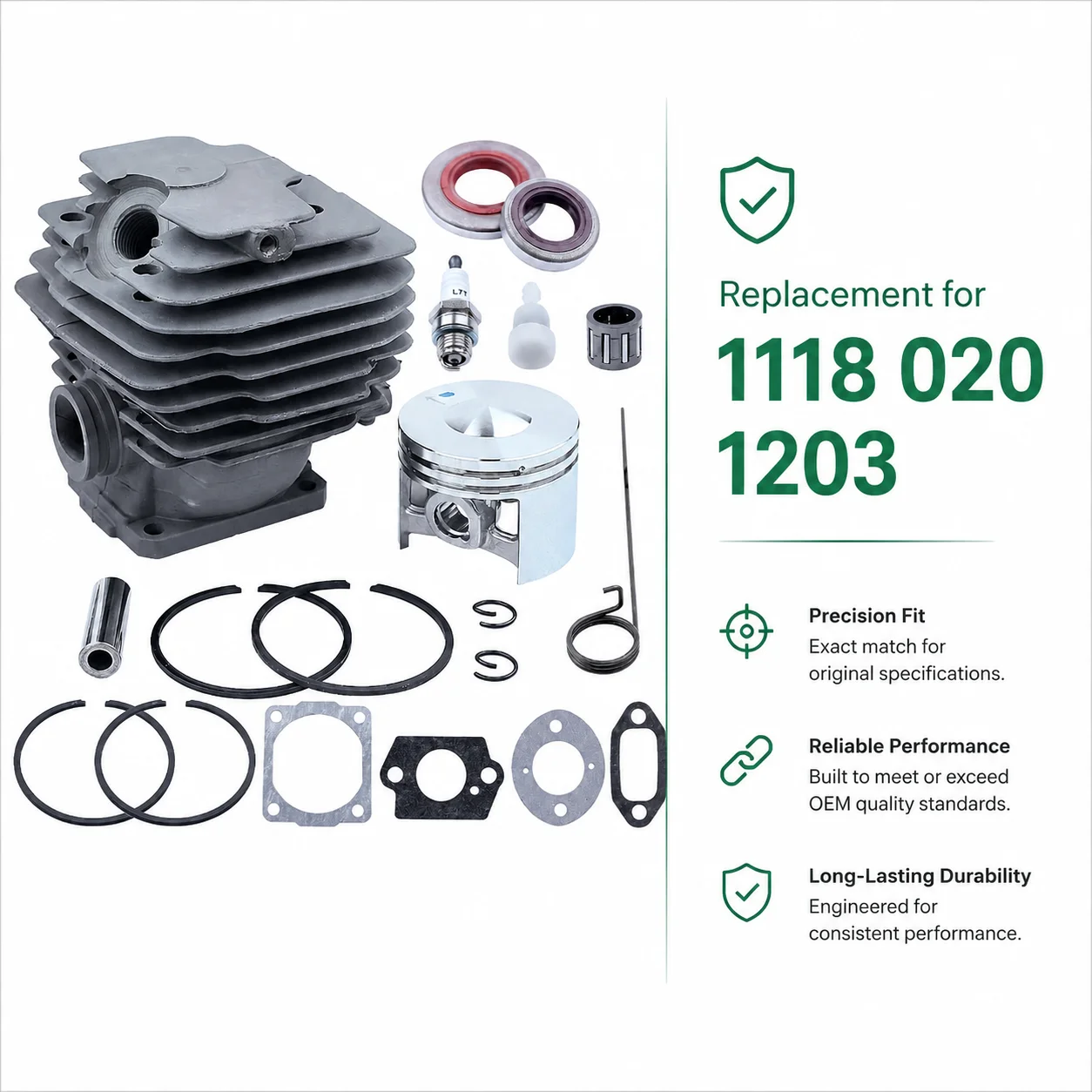 46mm Cylinder Piston Kit with Gaskets Spring Bearing Spark Plug For Stihl 028 028AV 028WB Chainsaw Parts Replaces 1118 020 1203