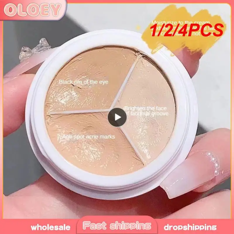 /4pcs dreifarbiger Concealer spurloser Concealer Trimmen Concealer feuchtigkeit spendend und leicht Concealer Gesicht Gesicht