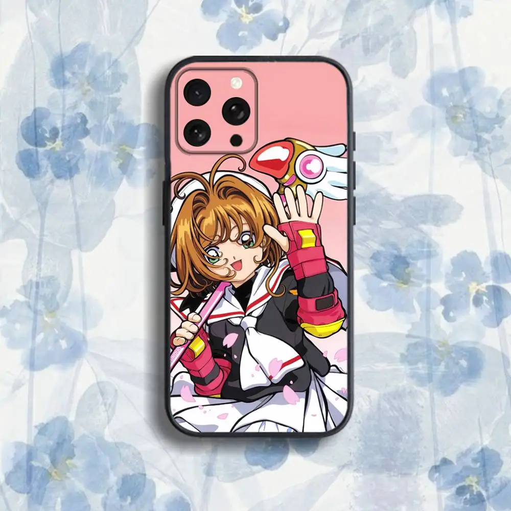 حافظة هاتف Cardcaptor-ES S-Sakura لهاتف iPhone 17,16,15,14,13,12,Pro,Max,Plus,E,SE4,Air,Mini Black Soft Box