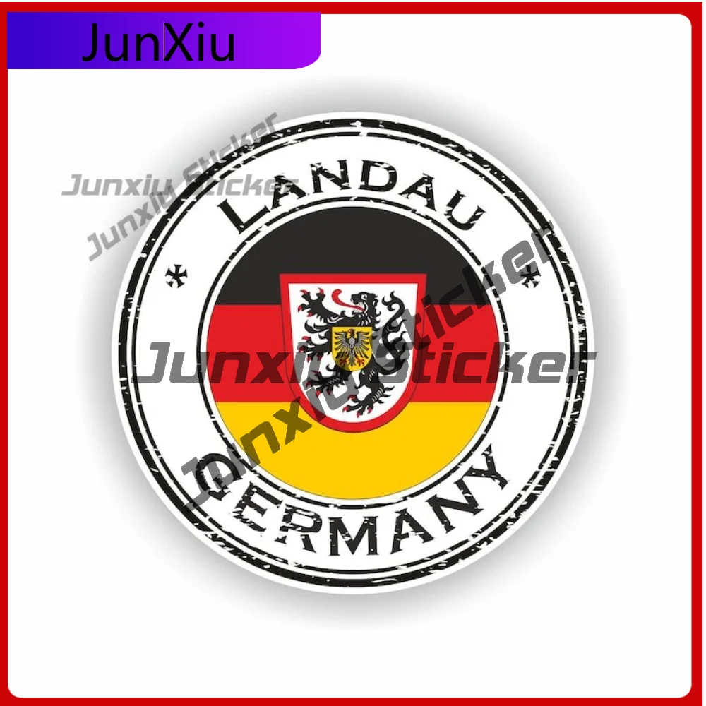 

Landau Germany Coat of Arms Seal Sticker Round High Quality Auto Accessories For Boat Fridge UV Resistant Decoration Auto