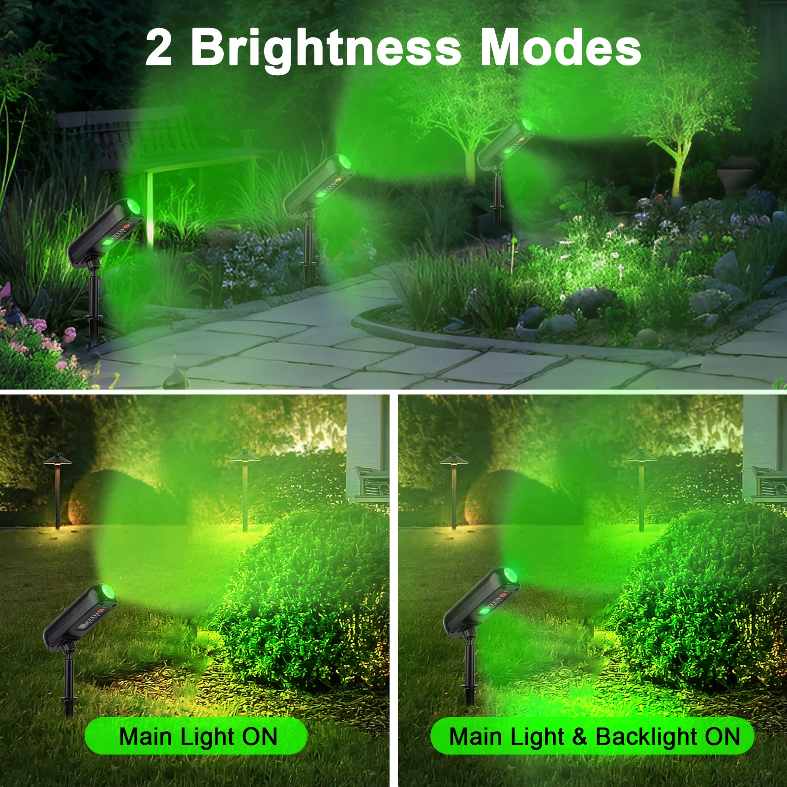 4PCS Solar LED Light Outdoor Solar Wall Light IP65 Green Garden Light Solar Spotlights Solar Uplights for Trees Pathway Yard