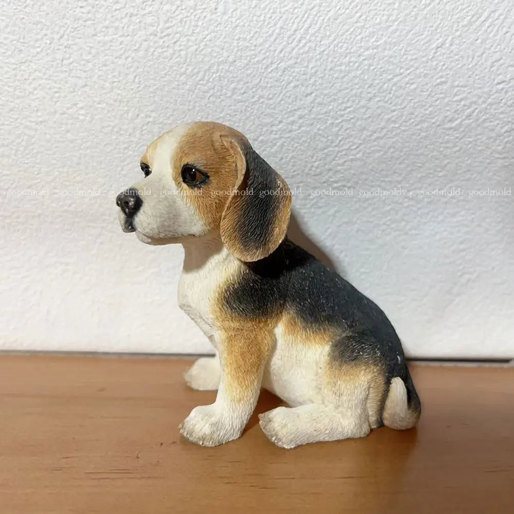 

Beagle Puppy Model Gypsum Mold Simulation Dog Resin Silicone Mold DIY Pet Dog Crafts Home Decoration