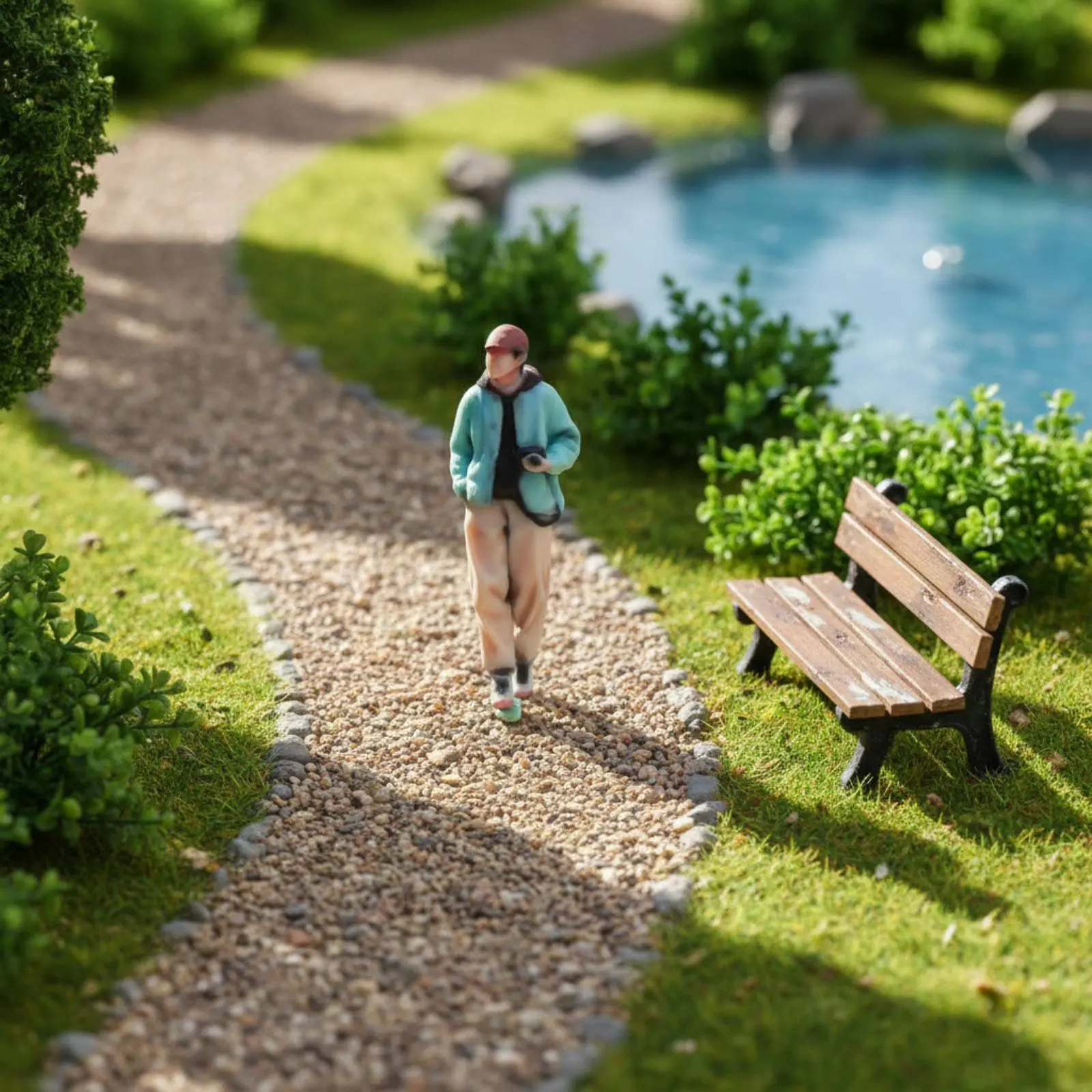 

1:64 Scale Photographer Figure Three-Dimensional Printed Strolling Man Miniature Tiny Man Figurine Realistic Intricacy Model