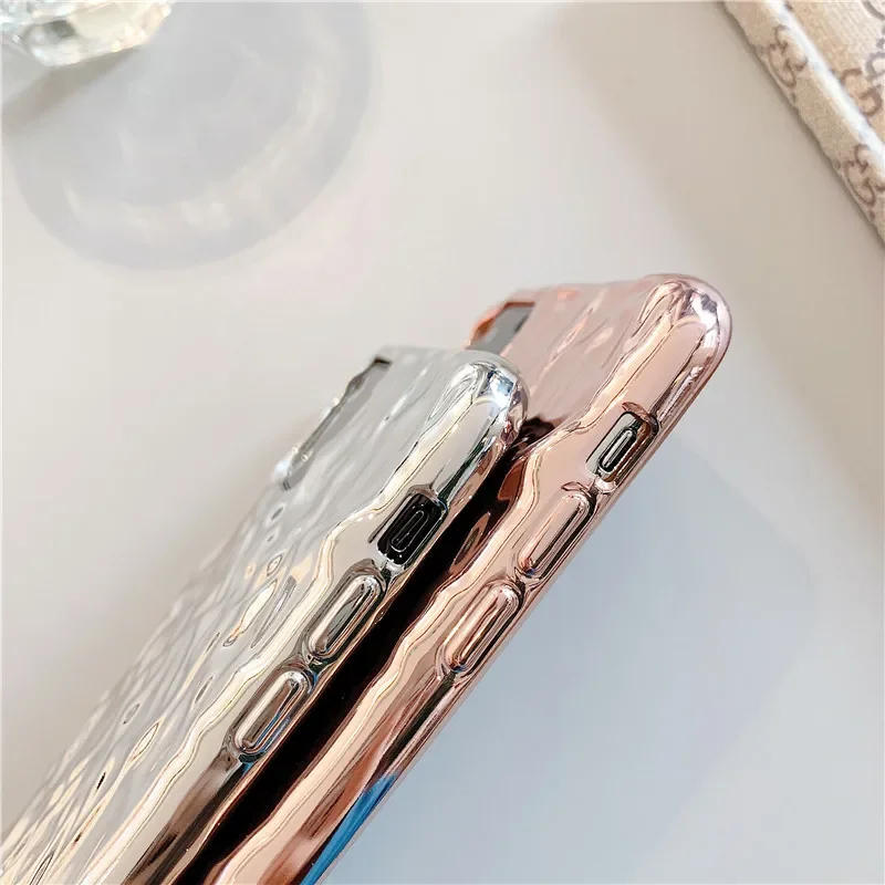 Retro silver Rose gold aluminium foil art Phone Case For iPhone 16 15 14 13 11 12 Pro Max 14 Plus Xr 15 16 Plus case Cute Cover