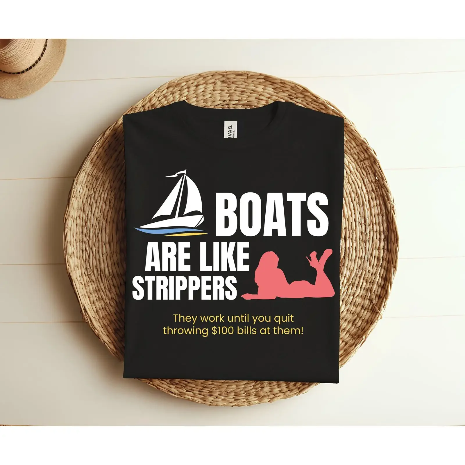 Boats Are Like Strippers Funny T shirt Sarcastic Boat Owner For Captain Boating Lover Dad Birthday Christmas vintage Washed