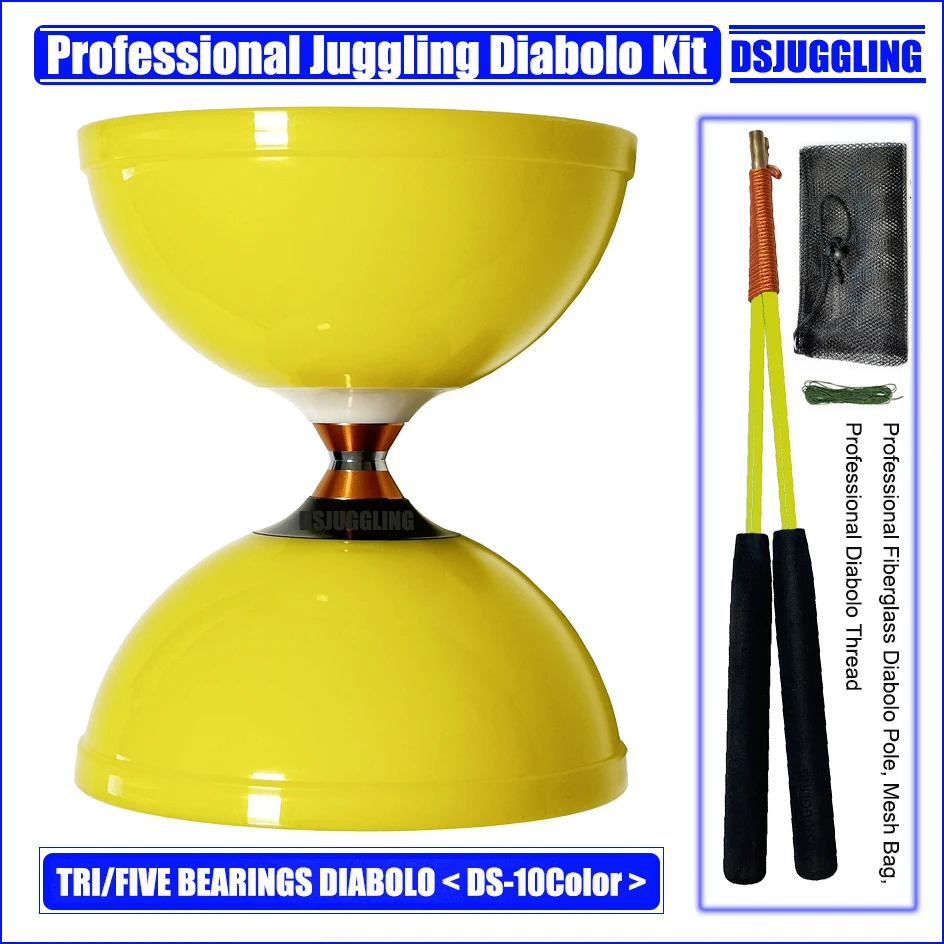 Juggling Diabolos By Tri Or Five Bearings Chinese Kong Zhu Magic Toy Body Building 10Colors