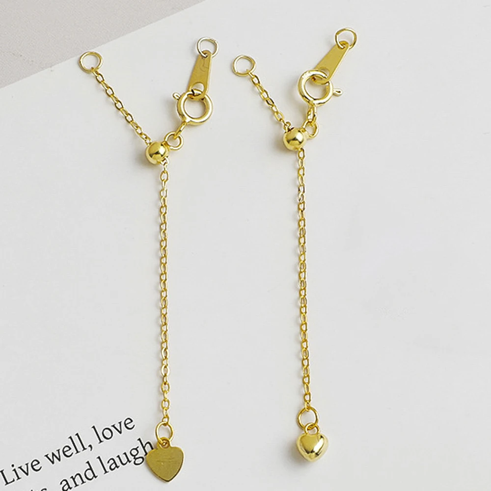 

1 шт. удлинитель для ожерелья из стерлингового серебра 925 пробы, регулируемый удлинитель для браслета с подвеской в виде сердца для изготовления браслетов и ювелирных изделий своими руками