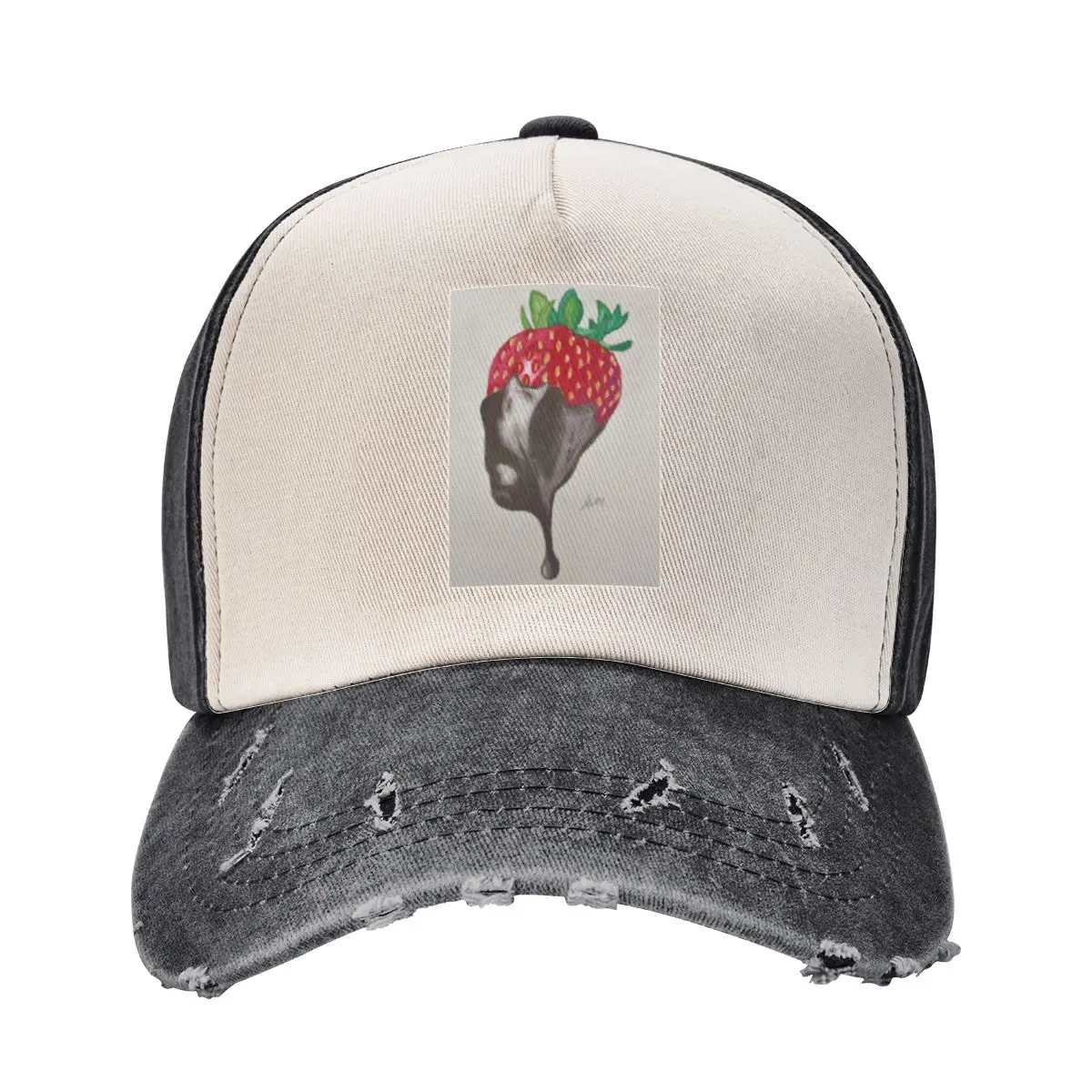 Chocolate Dipped Strawberry Baseball Cap Rugby birthday Visor For Girls Men's