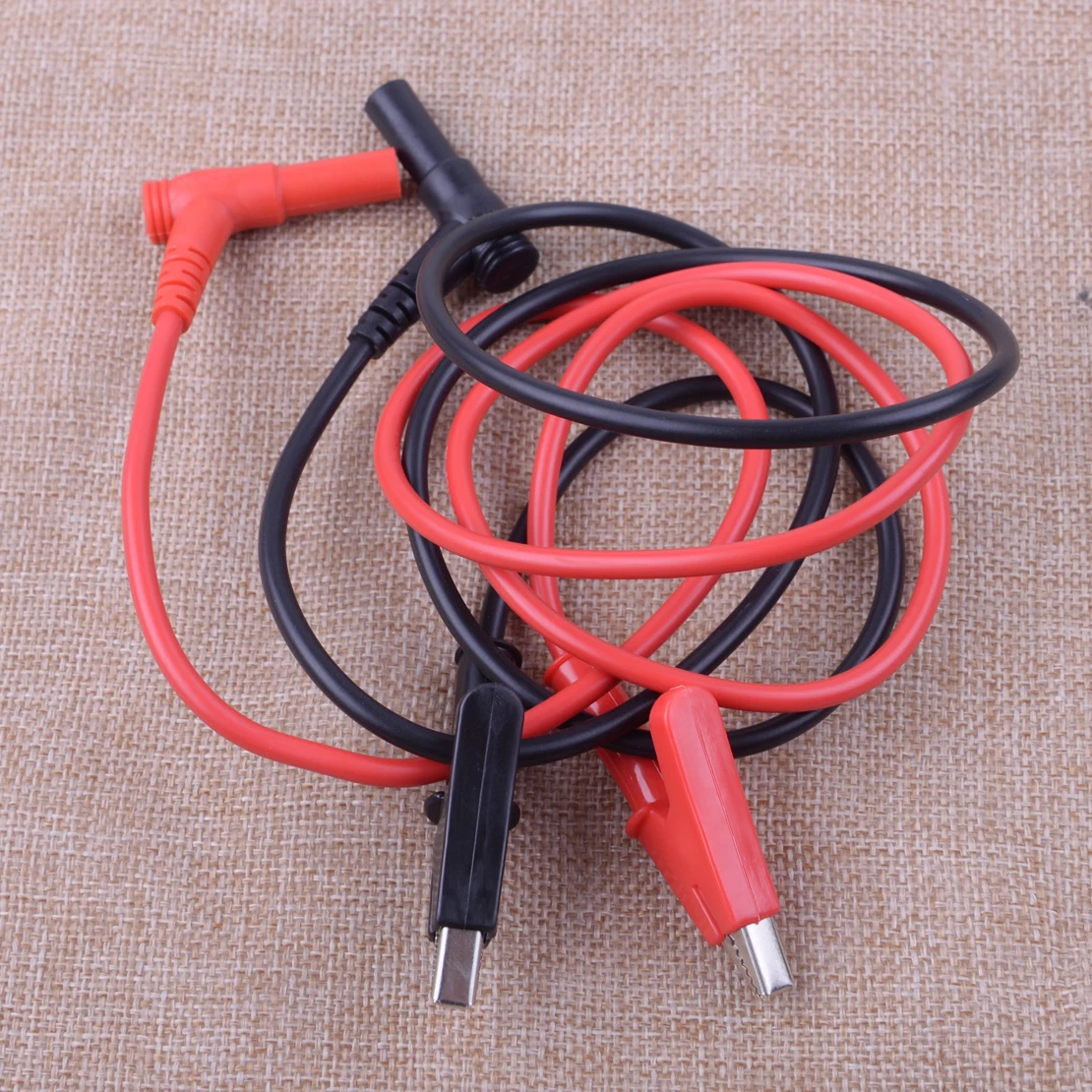 LETAOSK 2pcs 15A 1000V Red & Black Heavy Duty Banana Plug to Alligator Clip Test Hook Probe Cables For Multimeter