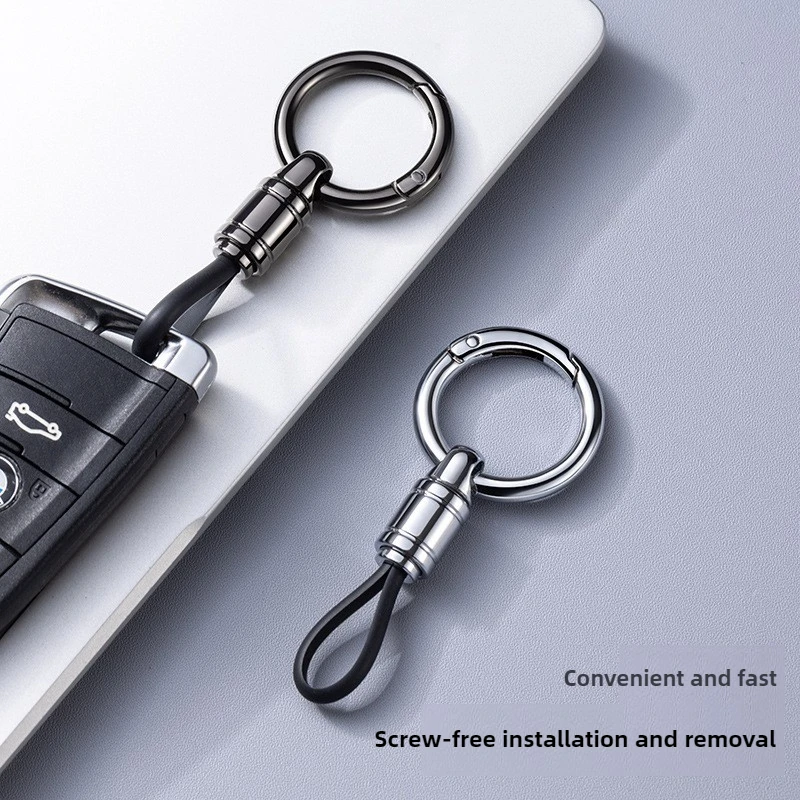 Car Key Chain Pendant Metal Simple Key Chain Men's Waist Hanging Buckle Ring Pendant High-end Business Anti-lost Key Chain