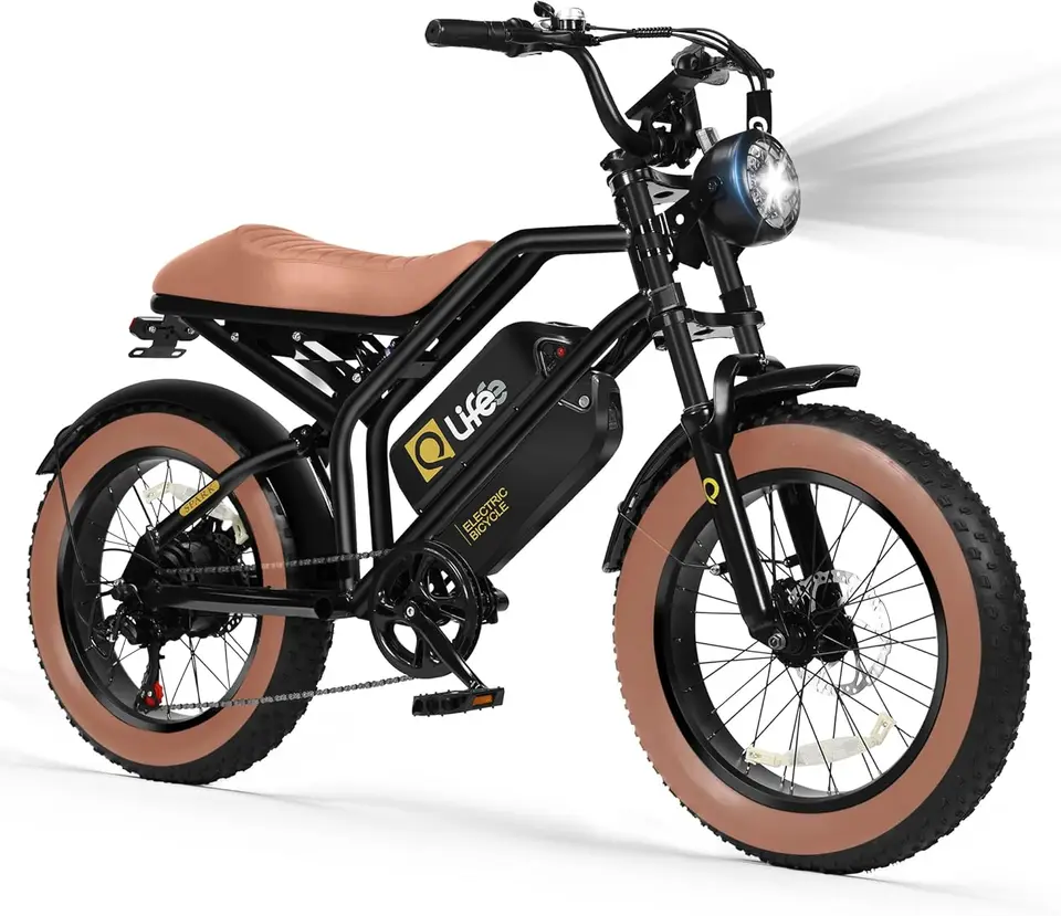 Electric Bike for Adults/Teens Spark-1500W Peak Motor 20" Fat Tires 20+MPH Electric Dirt Bike, 749-1498Wh Battery Ebike, D