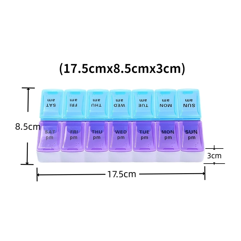 Nieuwe Wekelijkse Draagbare Reis Pil Cases Box 7 Dagen Organizer 14 Grids Pillen Container Opslag Tabletten Vitaminen Medicine Visolie