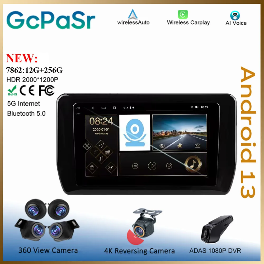 Android 13 For Toyota Avanza Veloz 2021 - 2023 Head Unit Multimedia Dash Cam Carplay Auto High-performance QLED WIFI Screen CPU