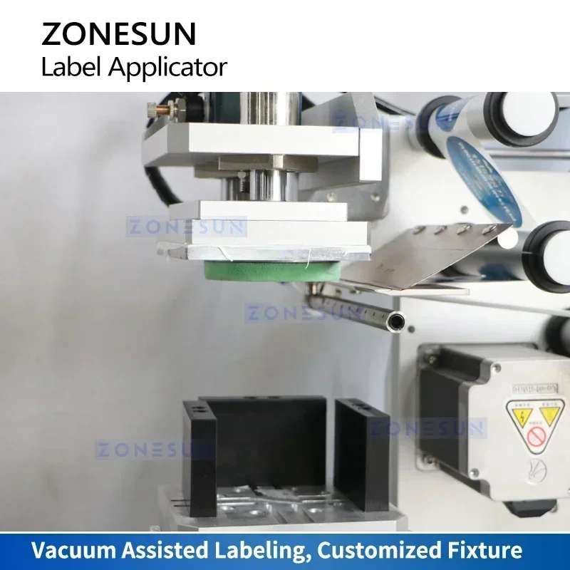 ZONESUN ZS-TB802 Auto Flat Surface Labeling Machine Tabletop Label Applicator for Square Box Flat Bottle Jar Lid High Precision view 4