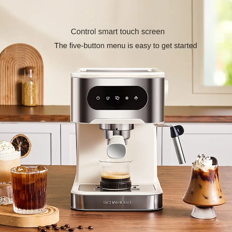 Small Home Coffee Machine Low Pressure Pre-soaking Italian Cold Brew Coffee Machine Multi-function Steam Milk Frother Cappuccino