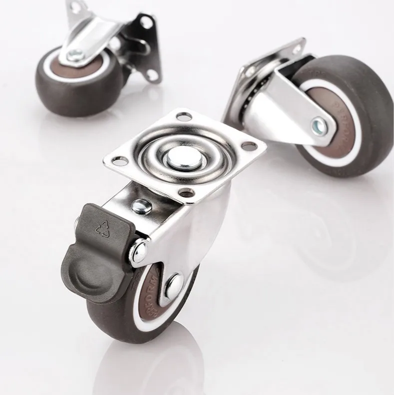 

4 Pcs/Lot 1.25 Inch 2 Hole Directional Wheel Silent Small Universal Tatami Drawer Pulley Cabinet Roller Rubber
