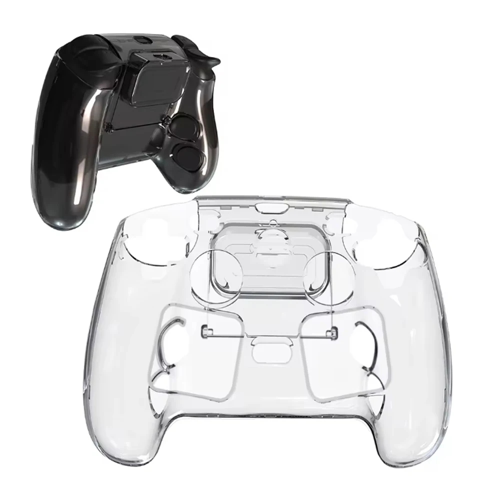 Hard PC Crystal Case for Steam Controller 2 Precision Cutouts Anti Yellowing Snap On Design with Puck Storage and Charging Port