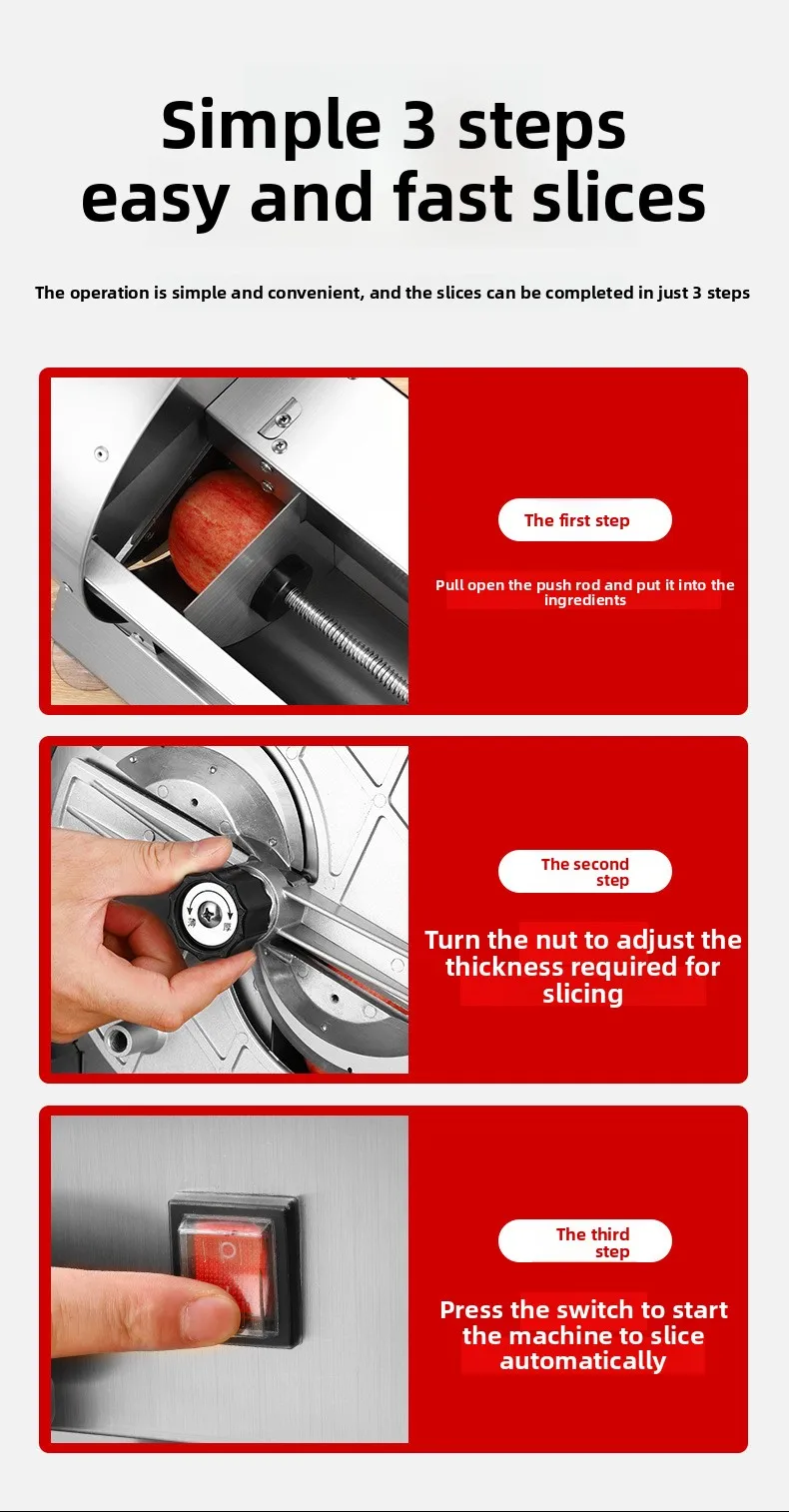 Pro Mehrzweckschneider – elektrischer und manueller Bedienung, rutschfeste Basis, automatische Schärfklinge – perfekt für Deli/Restaurant/ – Detail 7