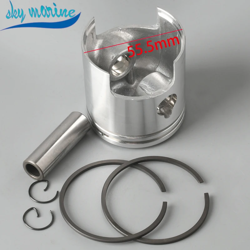 Piston set (0.5Mm O/s) 351-00004-0 for Tohatsu boat engine 15HP 18HP M15B2 M15C M18D M9.9B2 M9.9C pinton ring cc