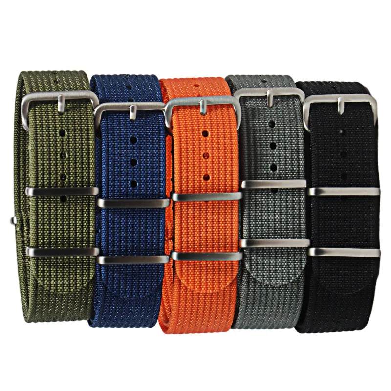 New Ribbed Nylon Strap 20mm 22mm Nylon Watch Straps Braid Ballistic Fabric Watchband Accessories for Military Watch Band