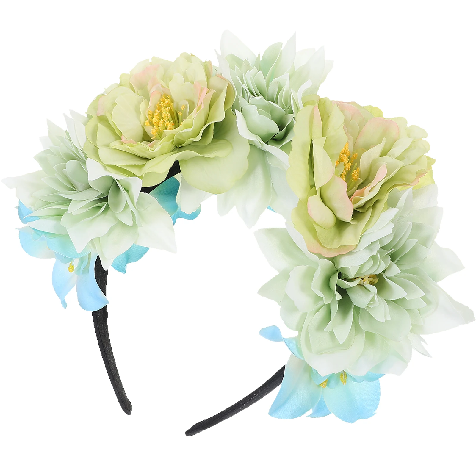 

s Artificial Flower Headb Vintage Peony Crown Large Size Hair Accessories for Women Floral Headpiece Tea Party Photoshoot Travel