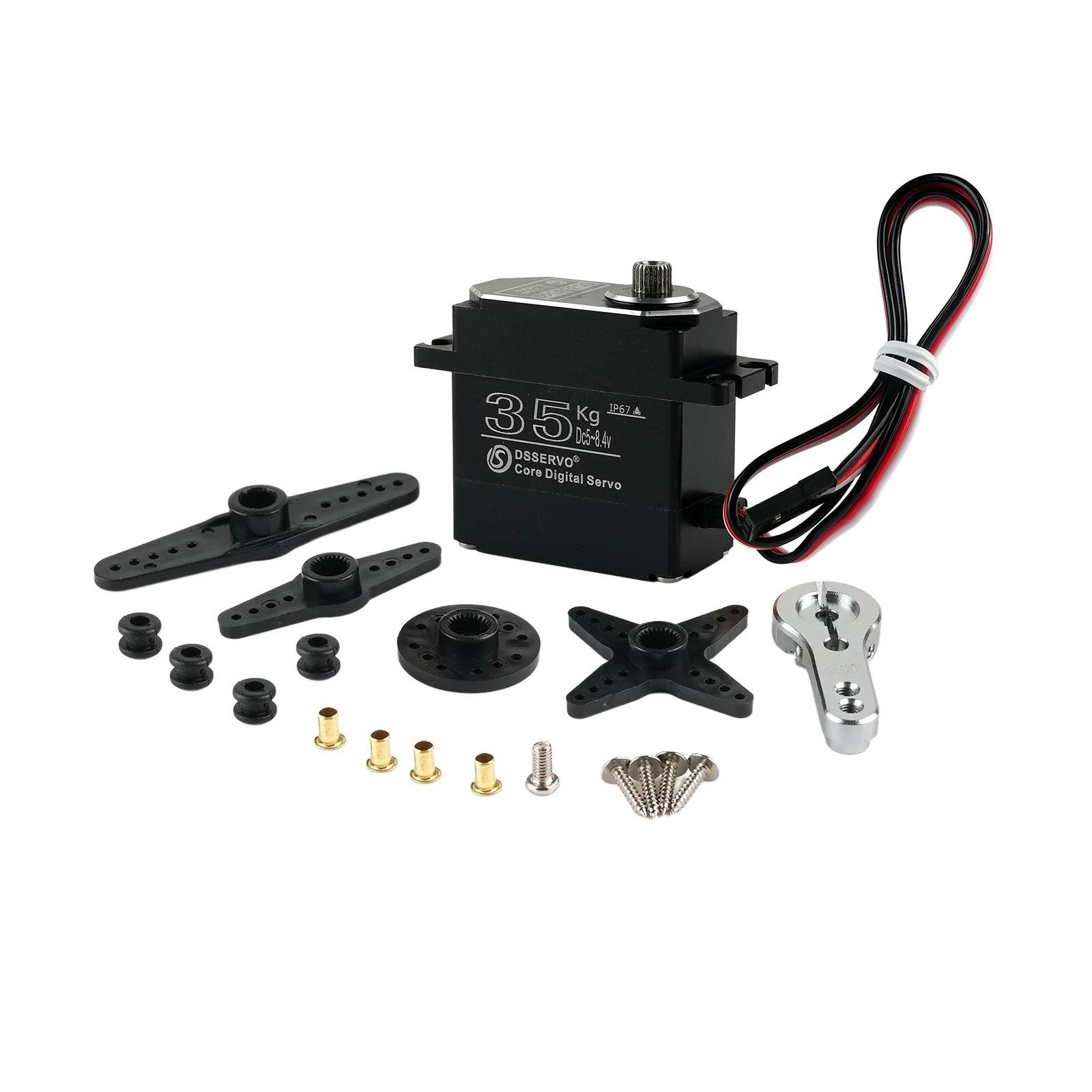 Servo motoriduttori interamente in metallo impermeabili da 35 kg Servo motore digitale RC Servo DS3335 per robot fai da te, auto RC (angolo di controllo 180/270 ° )