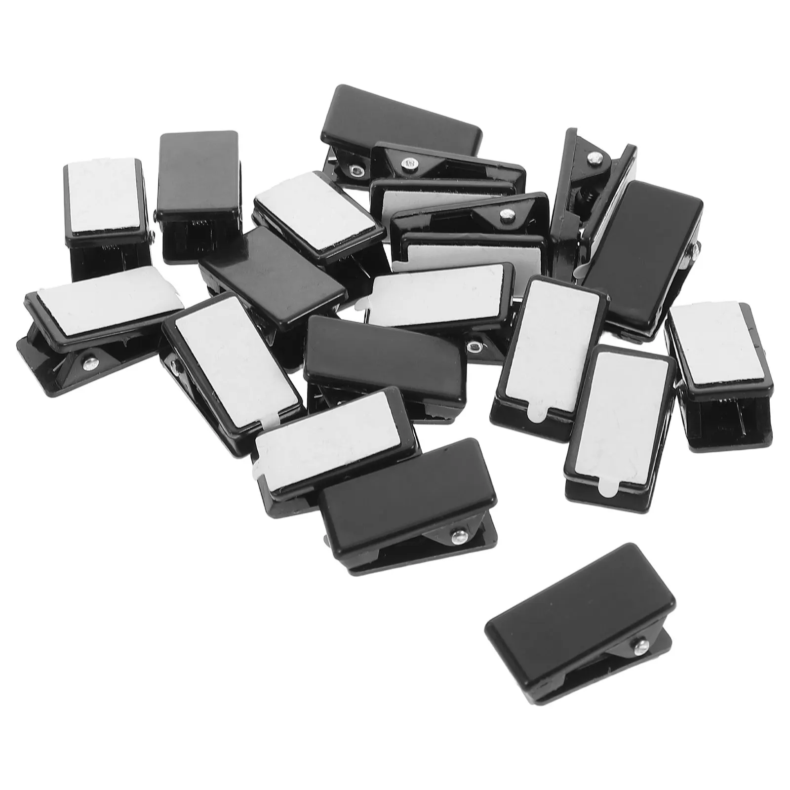 20Pcs Self-Adhesive Mini Wall Clips Black Sticky Clips for Hanging Photos Posters Documents Office Organization