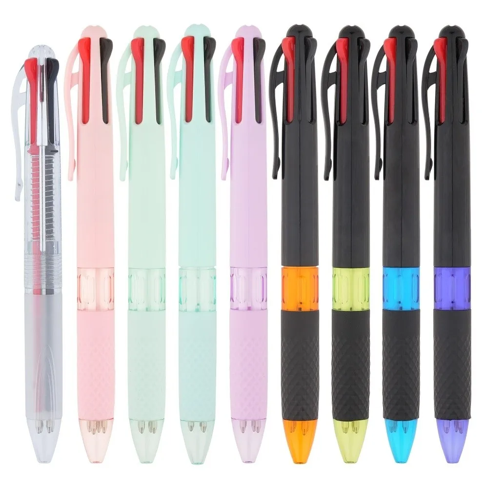 Multi-functional 4-in-1 Multicolor Ballpoint Pen 0.7mm Tip Press Using 4 Color Pen Writing Pen Students