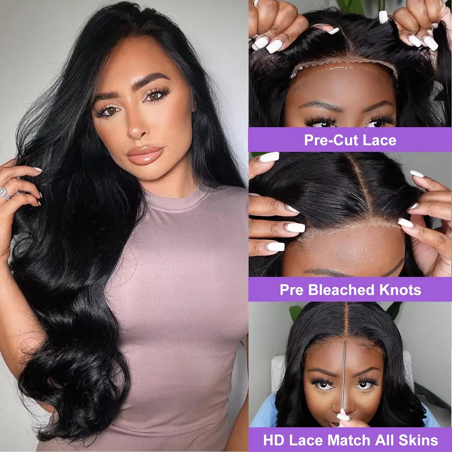 5x5 Hd Lace Frontal Wig Glueless Preplucked Wig Human Hair Ready to Wear 6x4 Hd Lace Front Body Wave Human Hair Wigs for Women