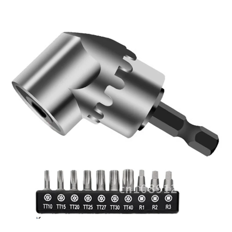 

105 Degree Right Angle Driver Screwdriver Set Socket Holder Adapter Adjustable Bits Drill Bit Tool 1/4 inch Hex Bit