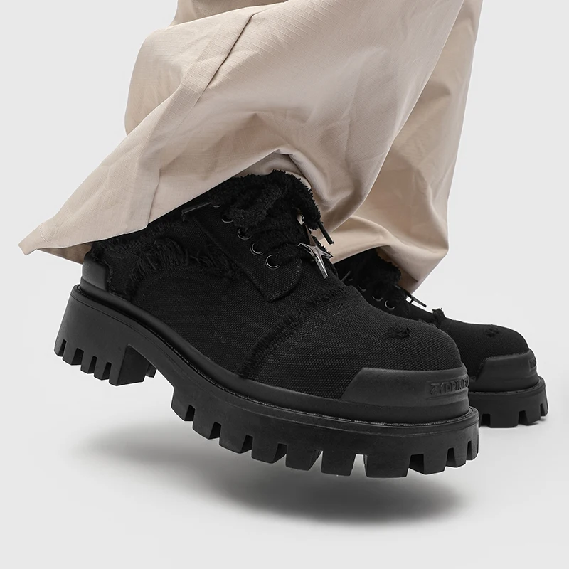 Four-season Men Business Loafers Color Casual Comfortable Thick-soled Durable Shoes Fashionable Office Brand Derby Shoes Men