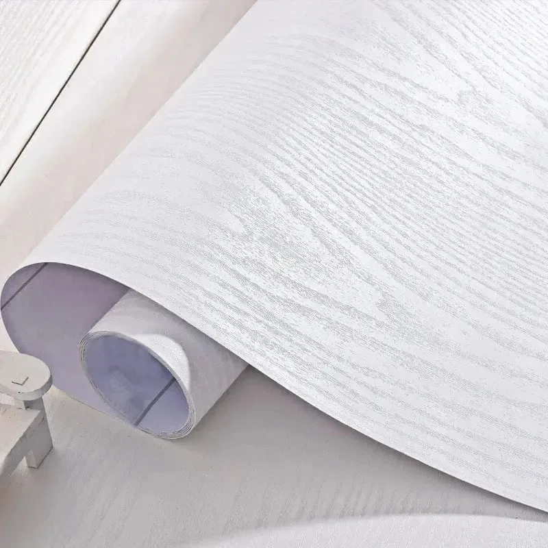 

Виниловые самоклеящиеся белые и черные обои из ПВХ с текстурой древесины, водонепроницаемые кухонные шкафы, мебель, ремонт двери, наклейка на стену