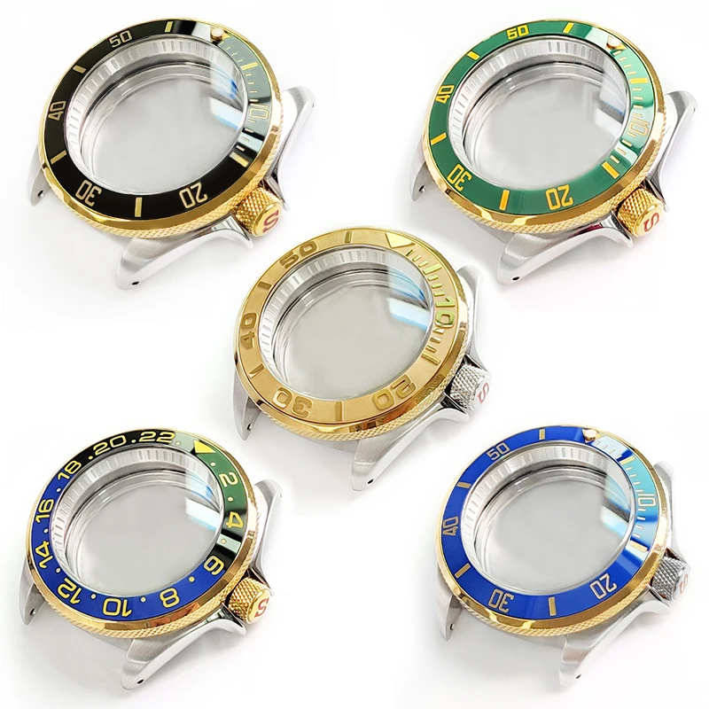 Silver/Gold Watch Case 3 o'clock Stainless Steel Shiny/Brushed For SKX007 Nh36 Movement Sapphire Glass Watch Part