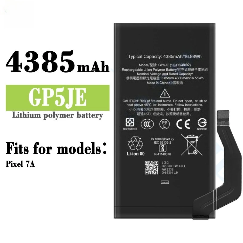 New GZE8U GMF5Z GP5JE 4355mAh 5000mAh 4385mAh for HTC Google Pixel 7 Pixel 7 Pro 7A5G Replacement Mobile Phone Battery + Tools