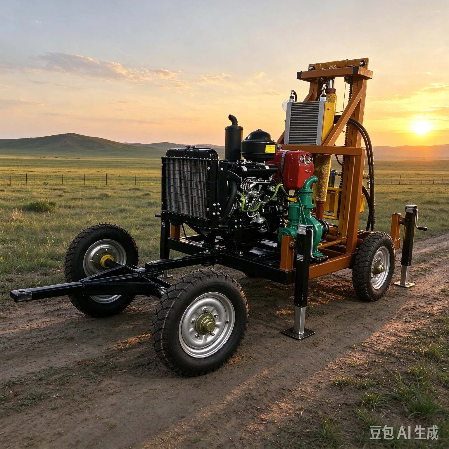 Portable Multi-purpose Small Drilling Rig 180m Diesel Hydraulic Borehole Water Core System