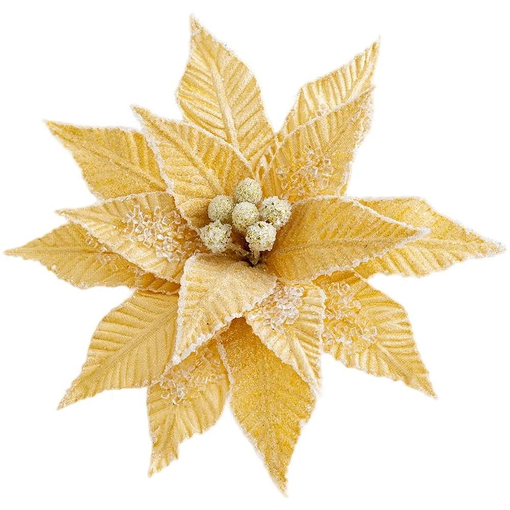 DIY-Weihnachtsbaum-Samtblume mit simuliertem Frosteffekt zum Dekorieren von Weihnachtsbäumen und saisonalen Blumenhandwerk