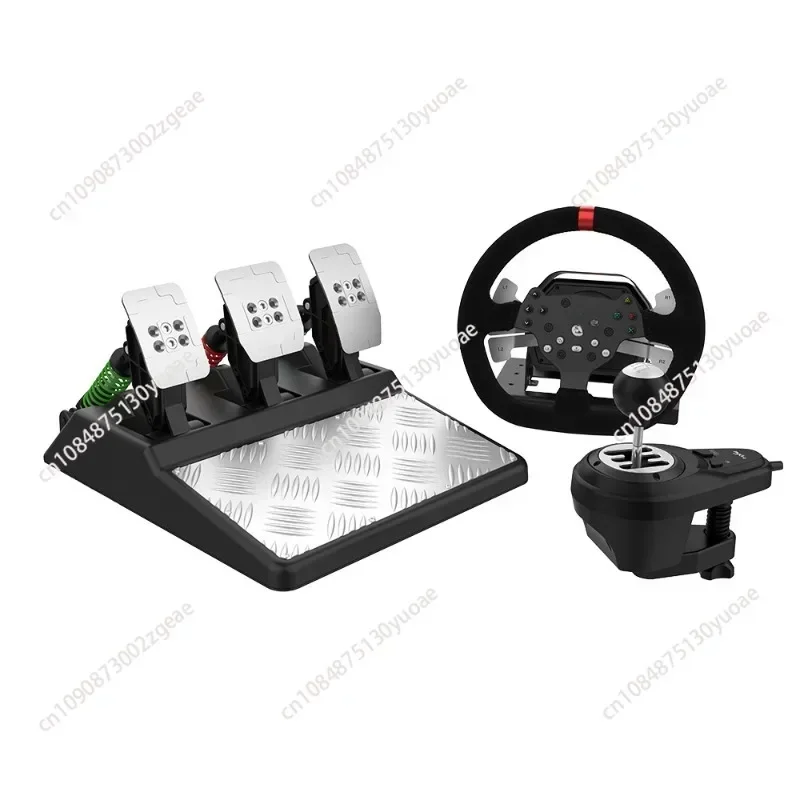 V10 Force Feedback Racing Game Steering Wheel, 900 Degree, Compatible PC, XBOX ONE, PS4