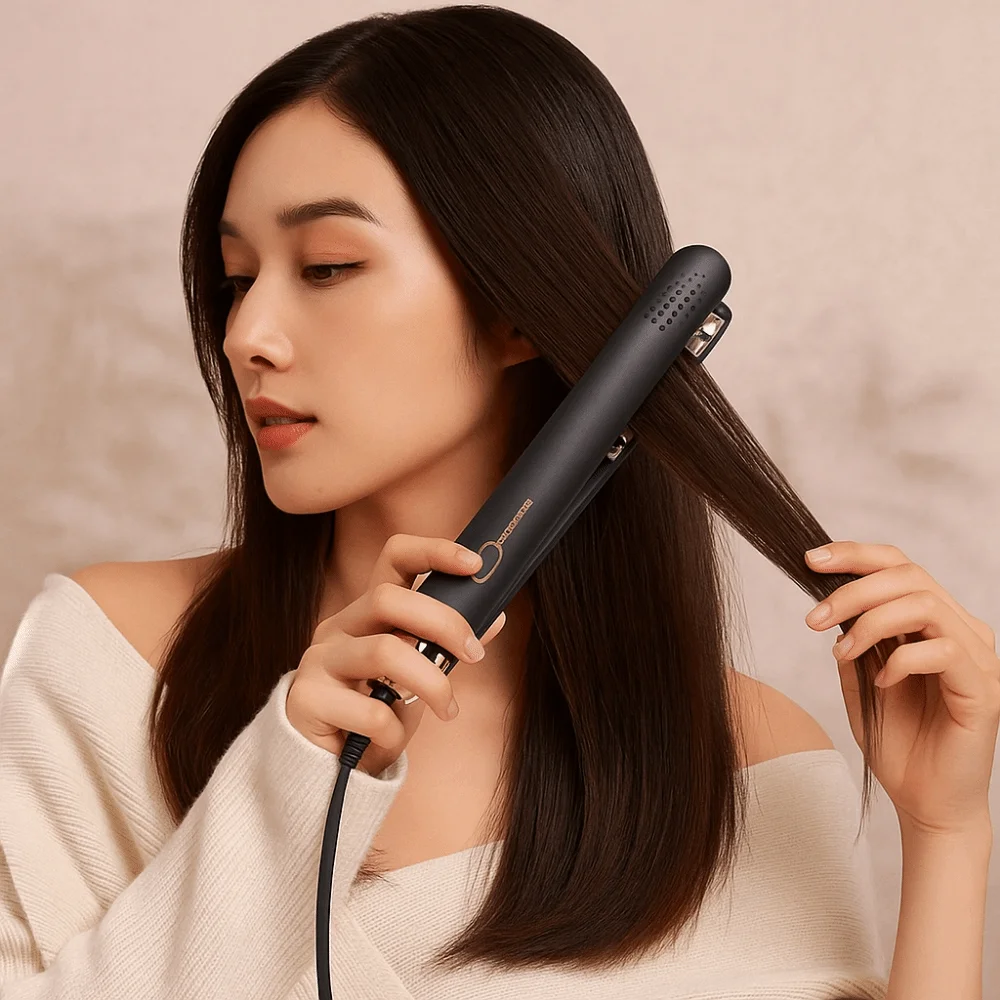 

Corn Hair Quick Heating Hair Straightener Clip-In Design Negative Ion Flat Iron Professional Styling Tool Travel