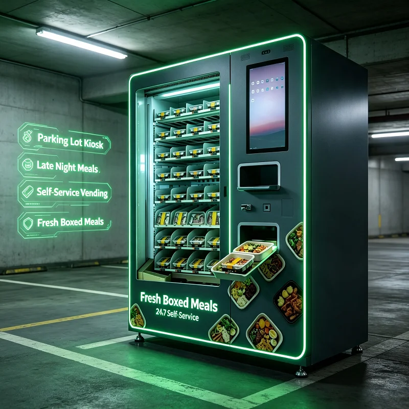 Hot Food Vending Machine Intelligent Meal Serving System Self-Service Catering Kiosk for Mall Plaza