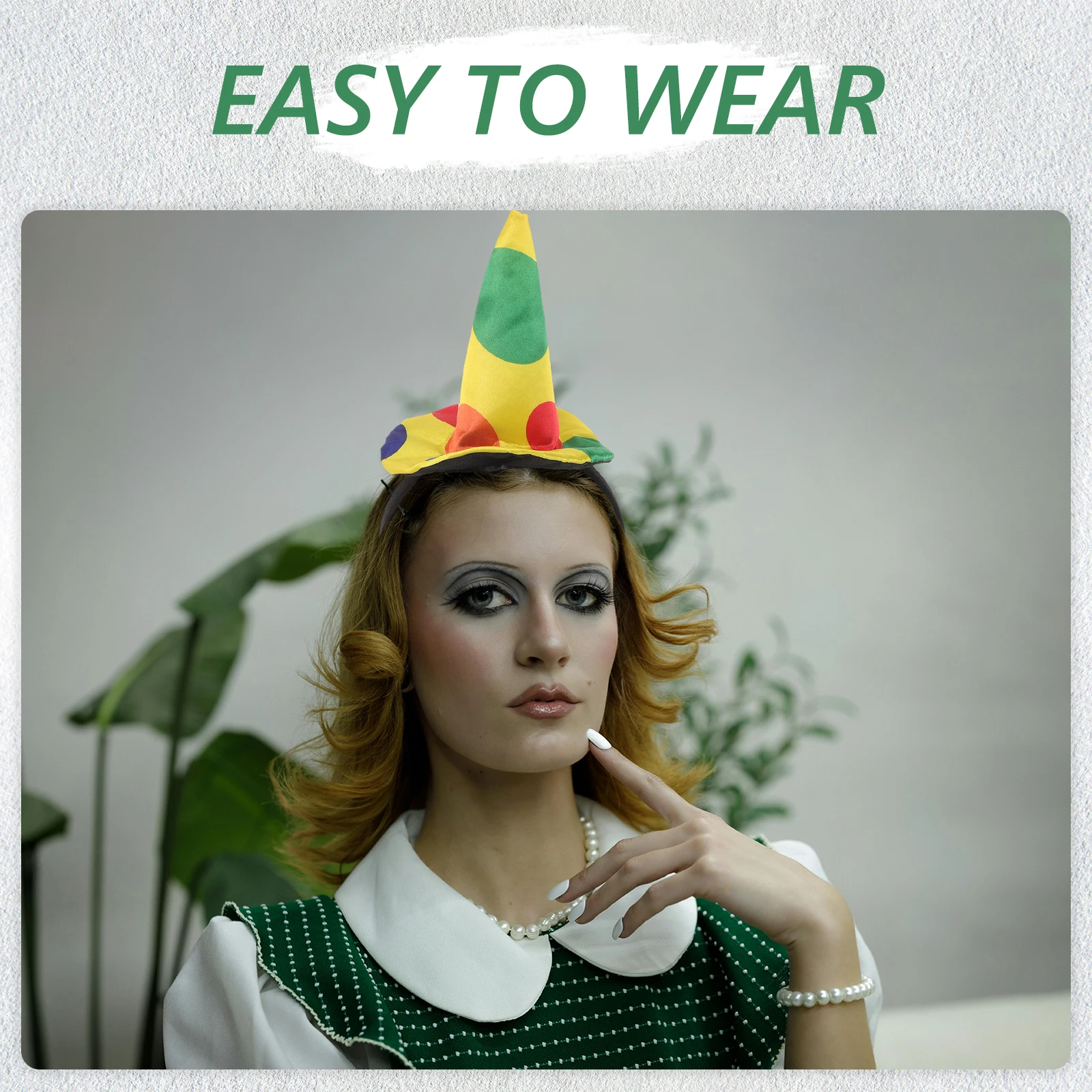 

2Pcs Clown Costume Hat Headband Creative Headwear Halloween Carnival Parties Prop Hair Hoop Fun Clown Accessory