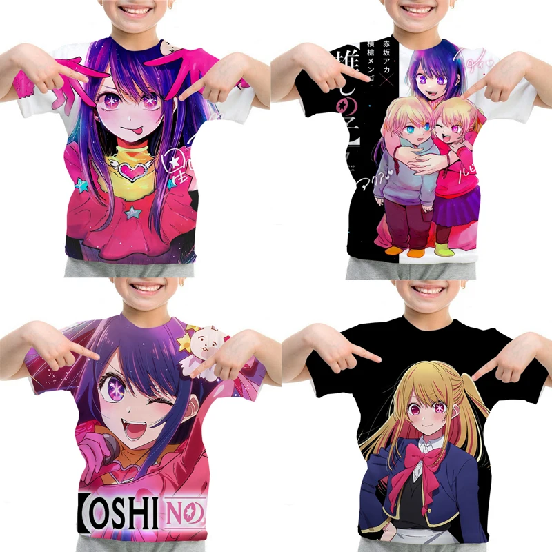 

Anime Oshi No Ko Print Kids T-shirt Girls Boys Summer Short Sleeve Tee Casual O-Neck T Shirt Baby Toddler Tops Children Clothing