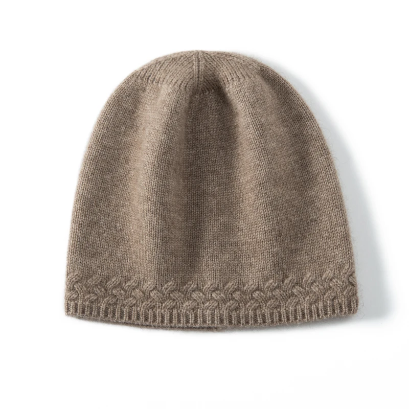 

Autumn 35% Cashmere Fashion Women's Bean Hat Fashion Winter Solid Color Outdoor Warm Leisure Knitted Ribbed Head cap