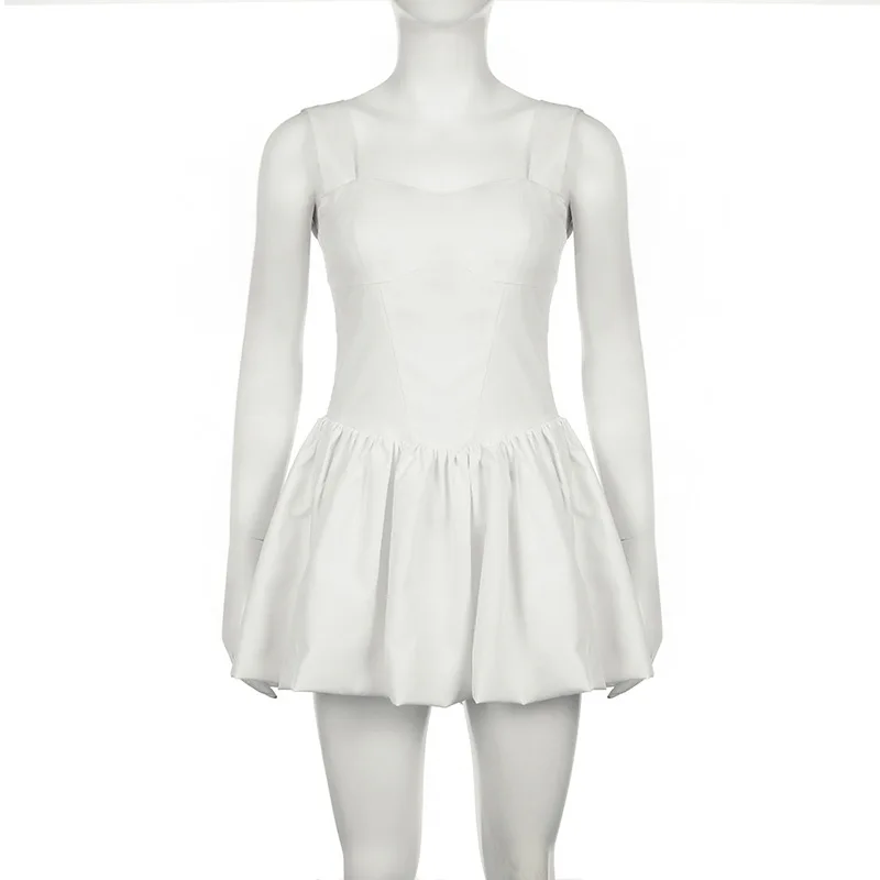 Estate Moda Donna Sexy Canotta Mini Abito Solid Camis Bow Abiti corti Silm Fit Dolce Camicia Coquette Casual Y2k Vestiti