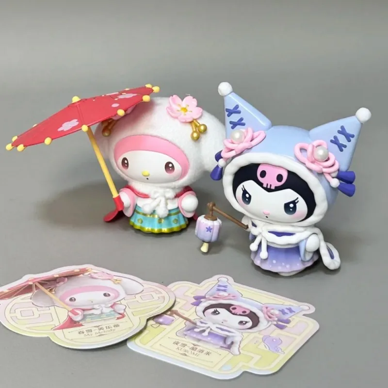 

Персонажи Sanrio, сезонные праздничные целители, серия, слепая коробка Kuromi, загадочная коробка, кукла Wishmemell Kitty, сумка-сюрприз, декор, игрушка в подарок