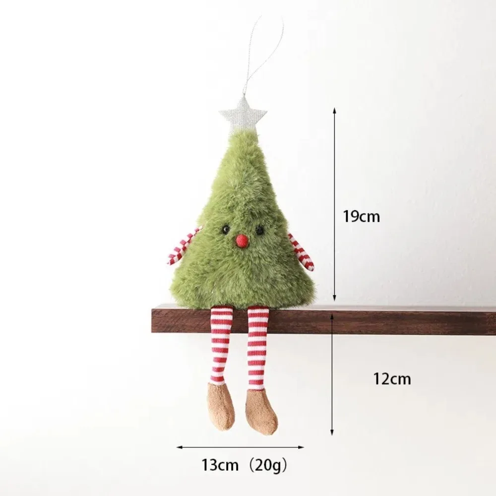Cute Furrly Christmas Tree Gingerbread Polyester Fabric Hanging Ornament Xmas Tree 2025 New Year