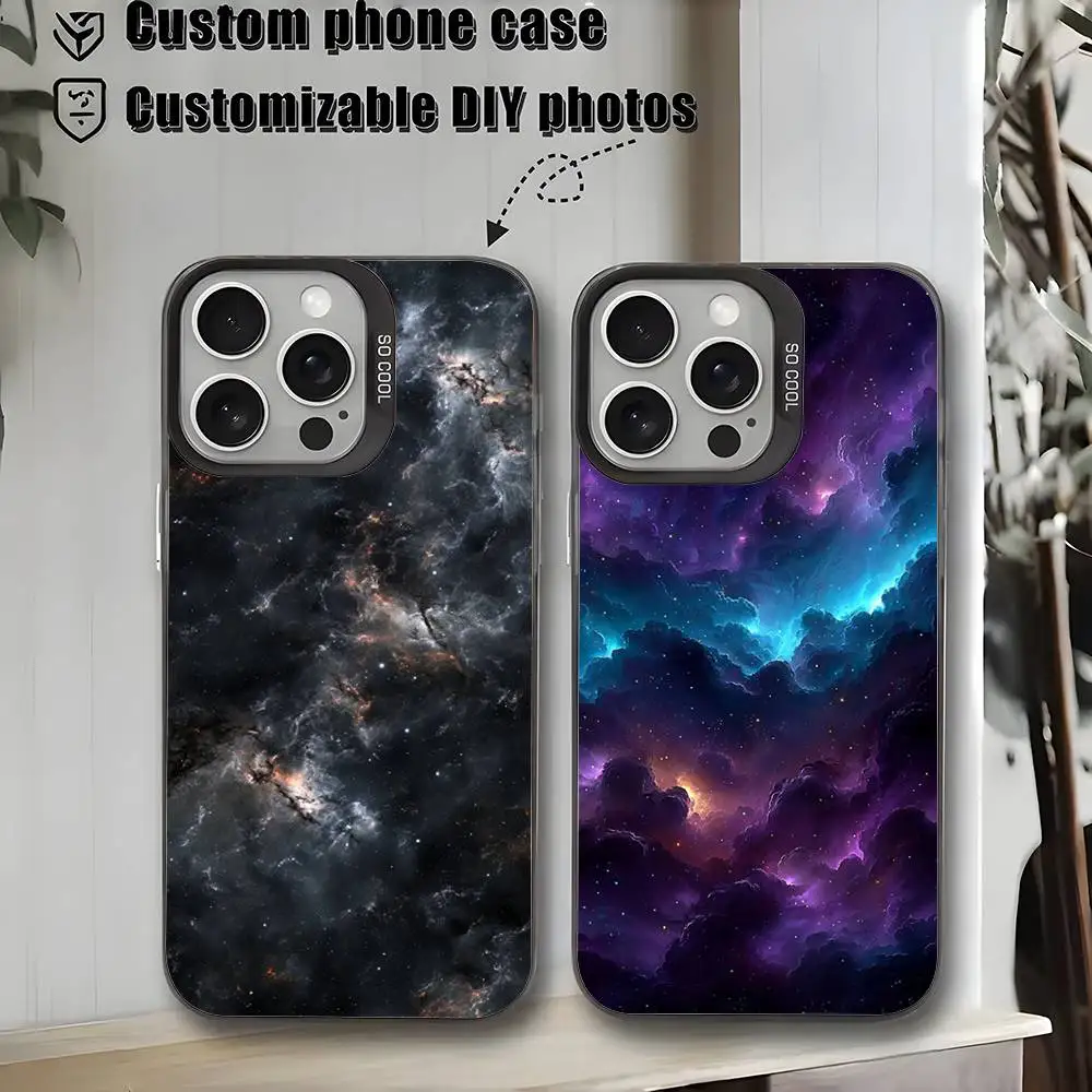 

Space For Galaxy Universe Phone Case For iPhone17,16,15,14,13,12,11,Mini,Pro,MAX,plus,Black Matte Shockproof Cover