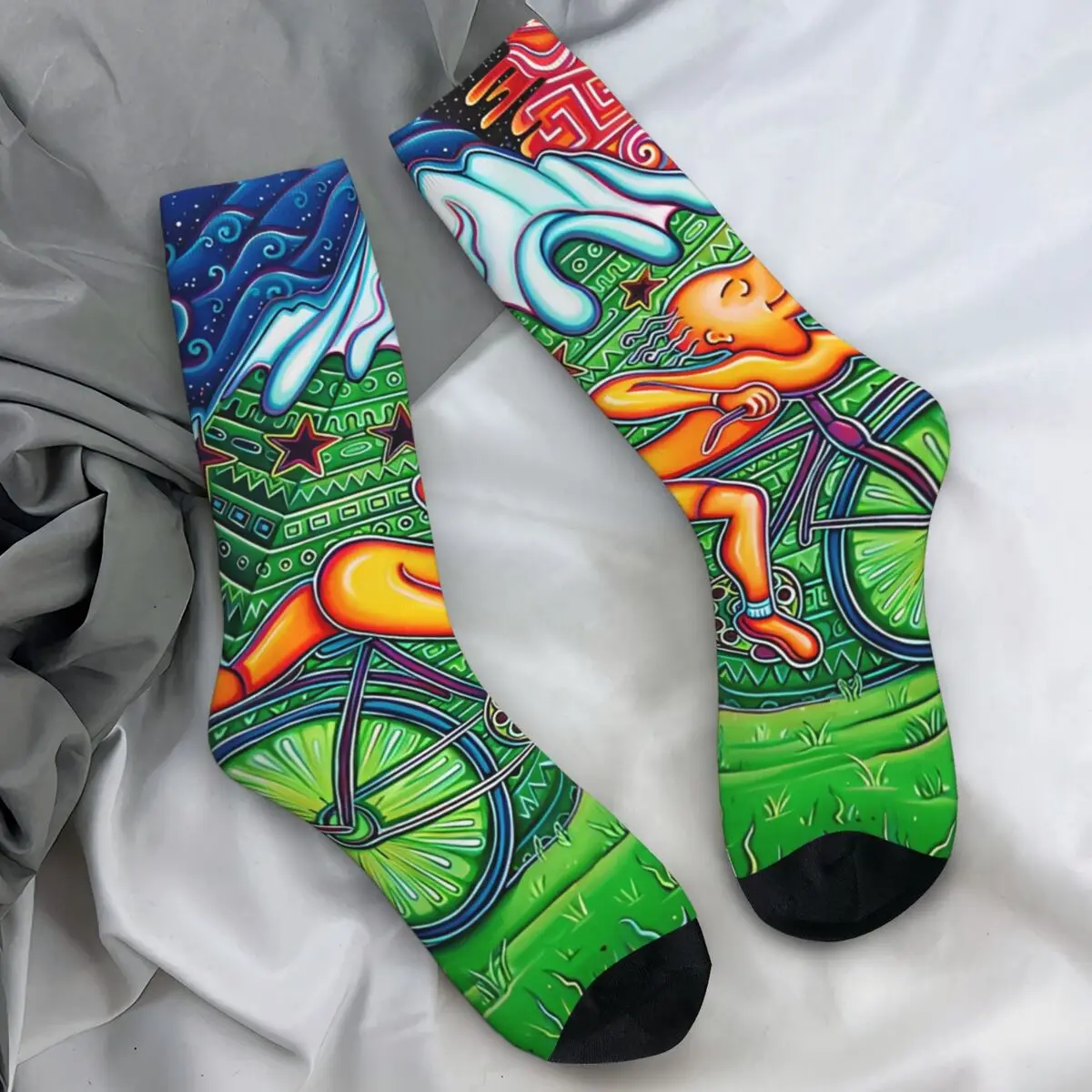 Albert Hoffman Bicycle Day 1943 Socks Funny Stockings Spring Anti Skid Men Socks High Quality Design Skateboard Socks