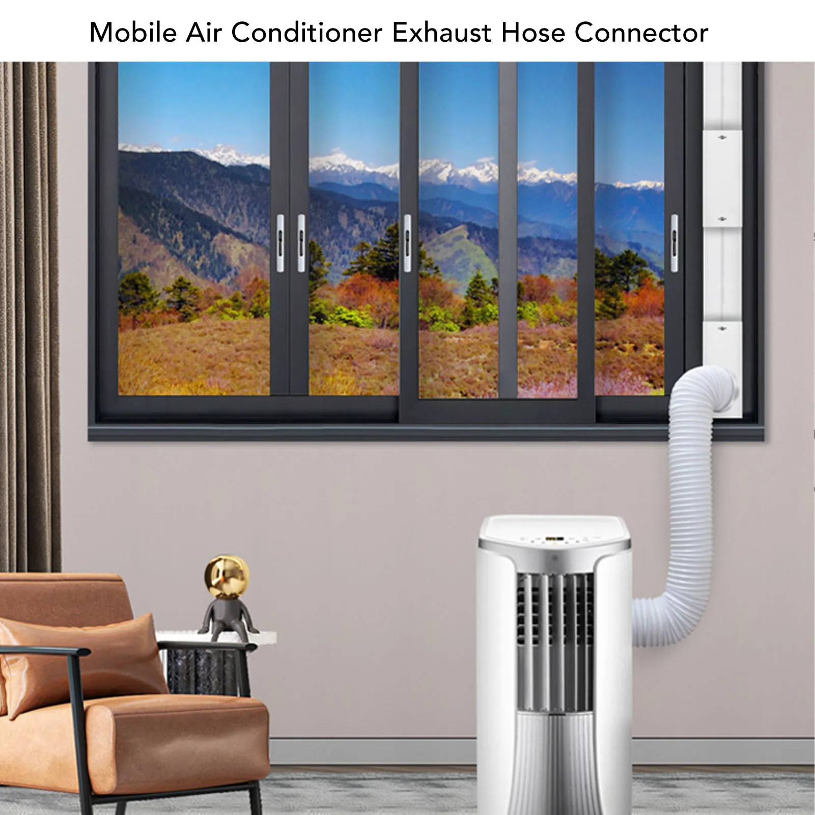 Mobile Air Conditioning Hose Coupler No Leakage Lightweight  Thread Air Conditioner Exhaust Hose Connector for Home